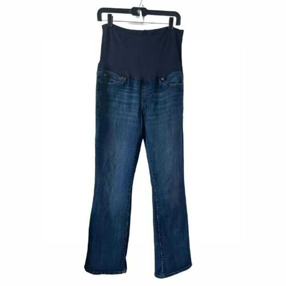 Women GAP Maternity Boot Cut 10 Blue Medium Wash Perfect Demi Panel Jeans